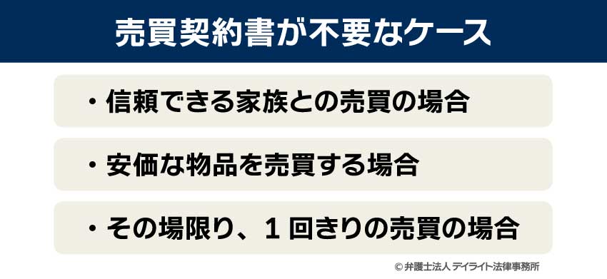 売買契約書が不要なケース