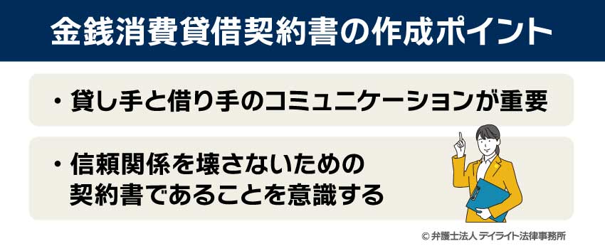 金銭消費貸借契約書の作成ポイント